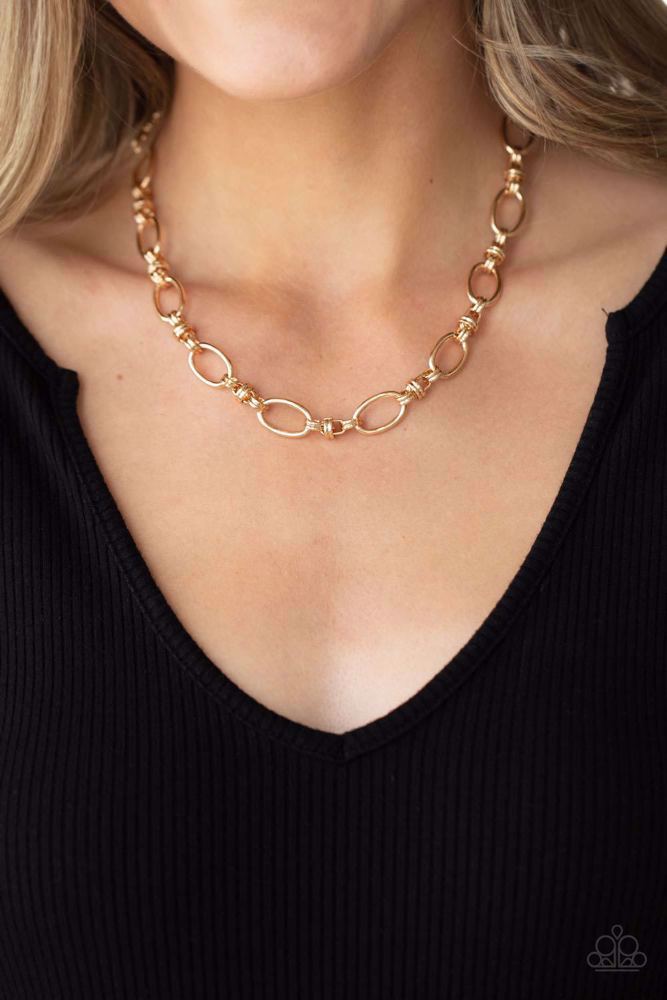 Defined Drama Gold Necklace - Paparazzi Accessories