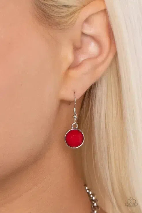 Delectable Daydream Red Necklace - Paparazzi Accessories - free matching earrings -CarasShop.com - Paparazzi Jewelry by Cara Jewels