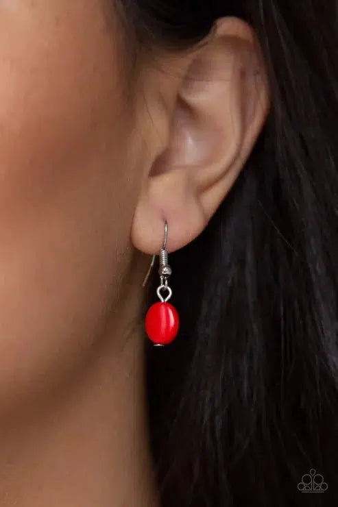 Demi Diva Red Necklace - Paparazzi Accessories - free matching earrings -CarasShop.com - Paparazzi Jewelry by Cara Jewels