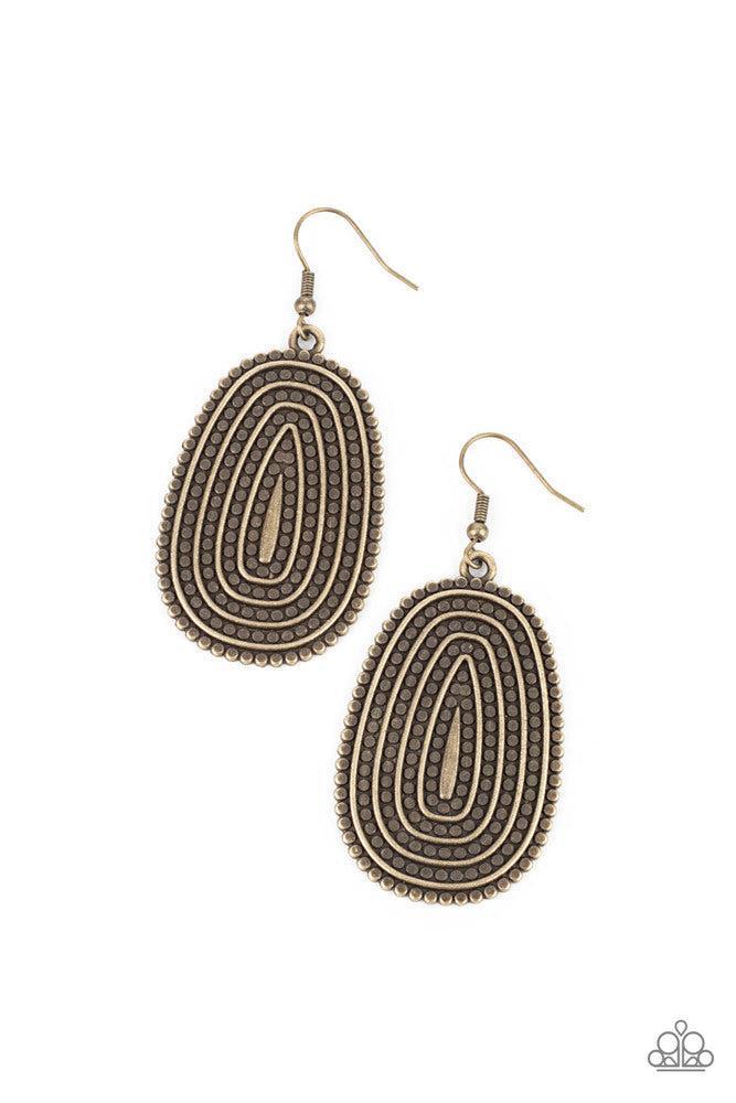 Desert Climate Brass Earrings - Paparazzi Accessories