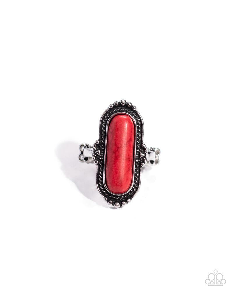 Desert Island Red Stone Ring - Paparazzi Accessories