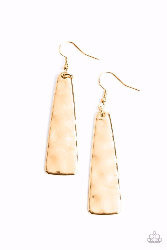 Detailed Definition Gold Earrings - Paparazzi Accessories