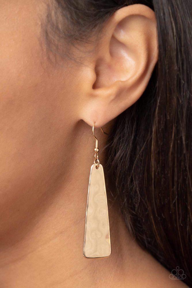 Detailed Definition Gold Earrings - Paparazzi Accessories