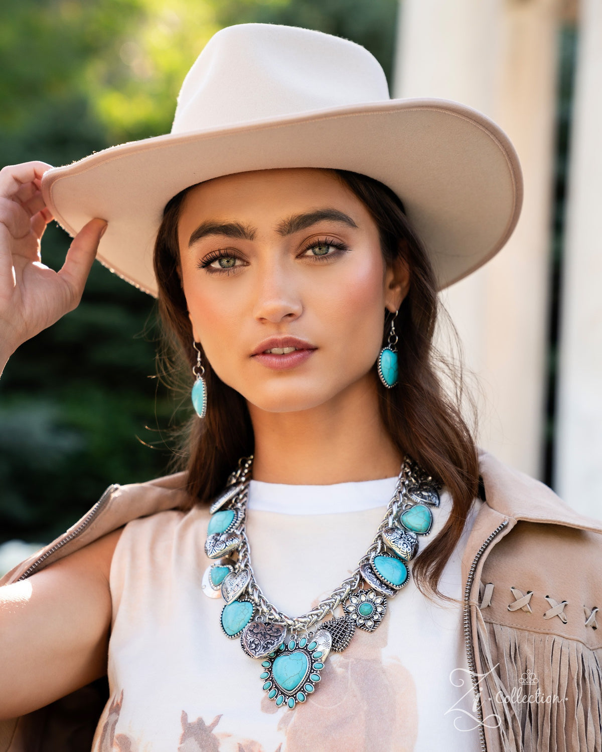 Devoted 2024 Zi Collection Necklace - Paparazzi Accessories stylized on model in casual dress - CarasShop.com - Paparazzi Jewelry by Cara Jewels