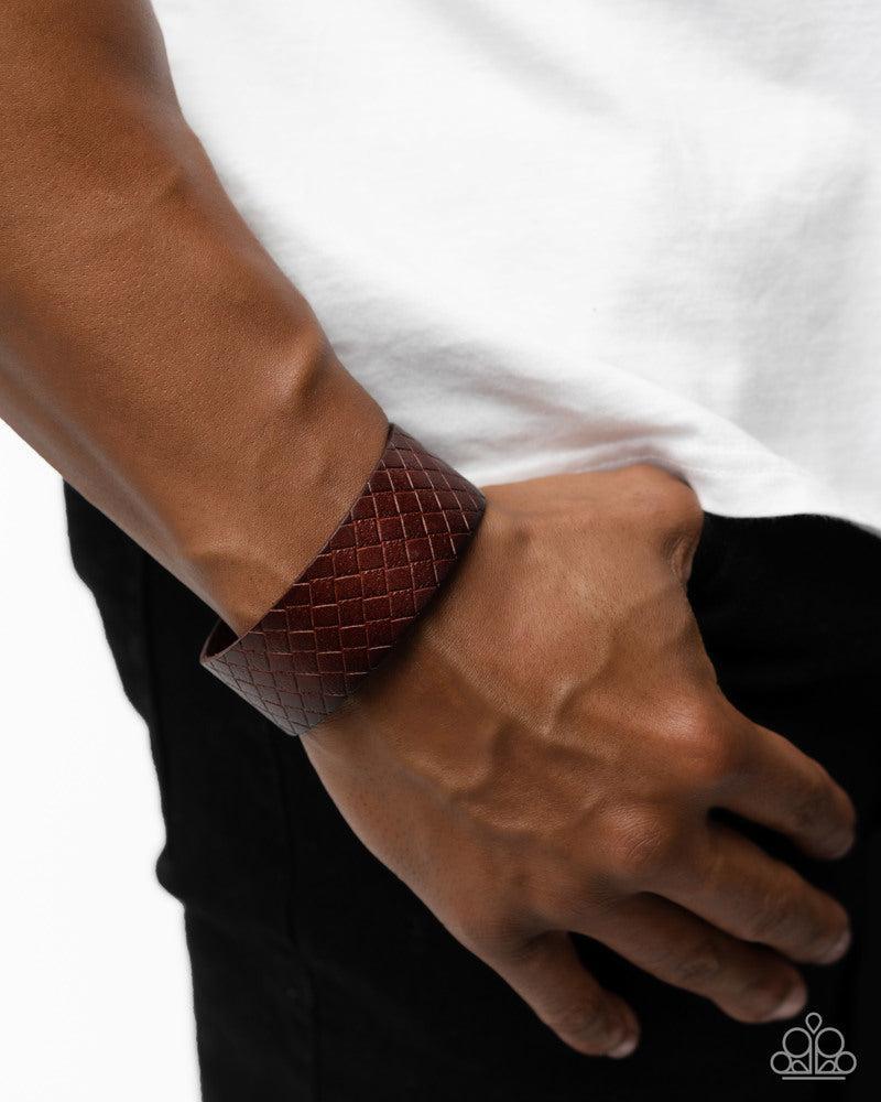 Diamondback Bandit Men's Brown Leather Bracelet - Paparazzi Accessories