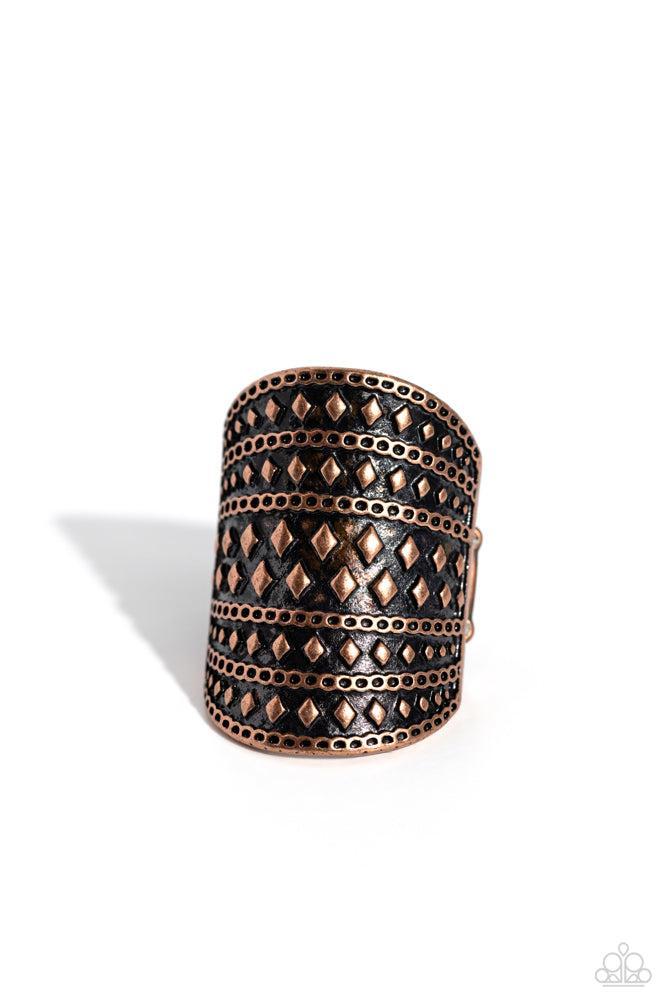 Diamondback Bravado Copper Ring - Paparazzi Accessories