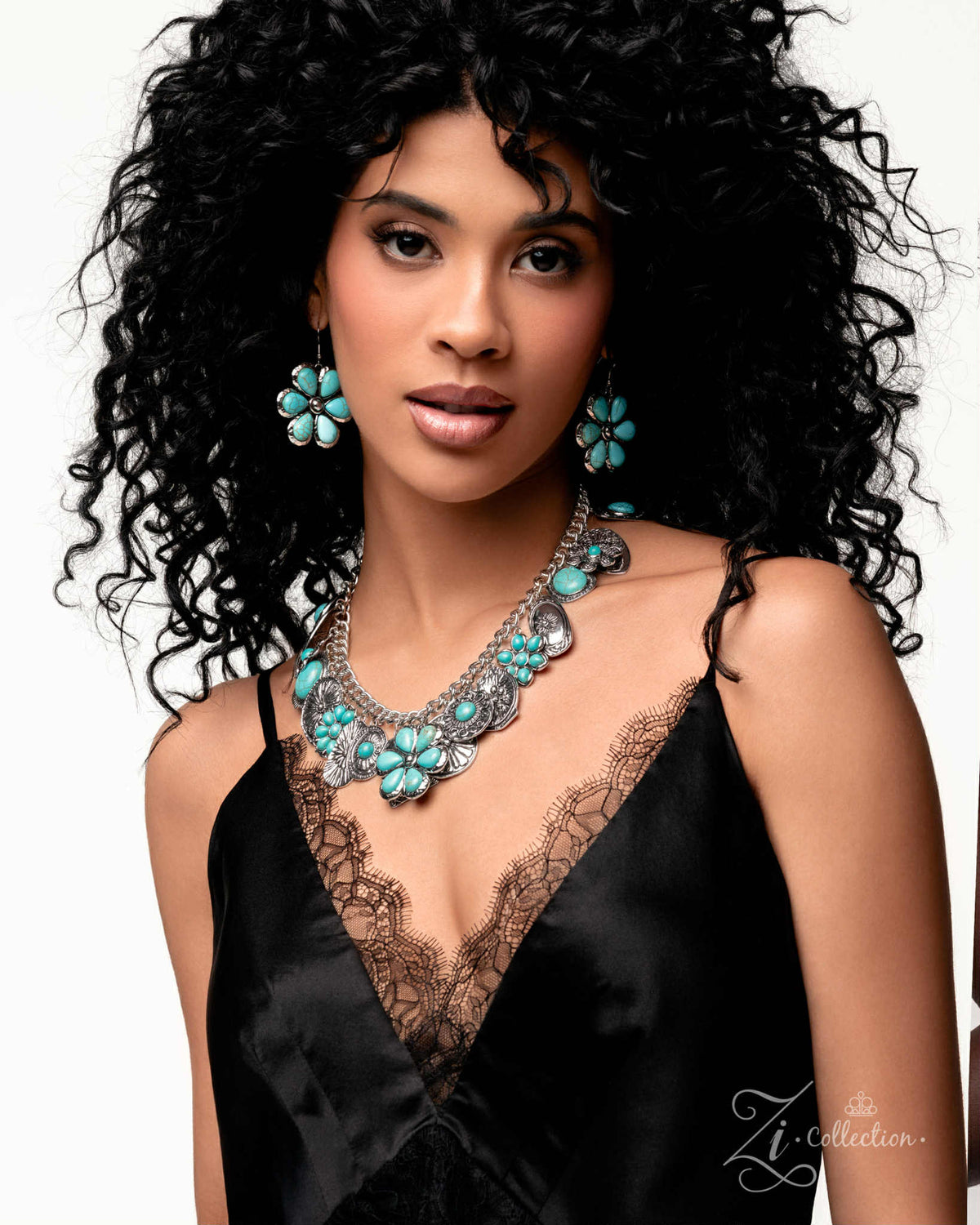 Down-to-Earth 2025 Zi Collection Necklace - Paparazzi Accessories stylized on model wearing black - CarasShop.com - Paparazzi Jewelry by Cara Jewels