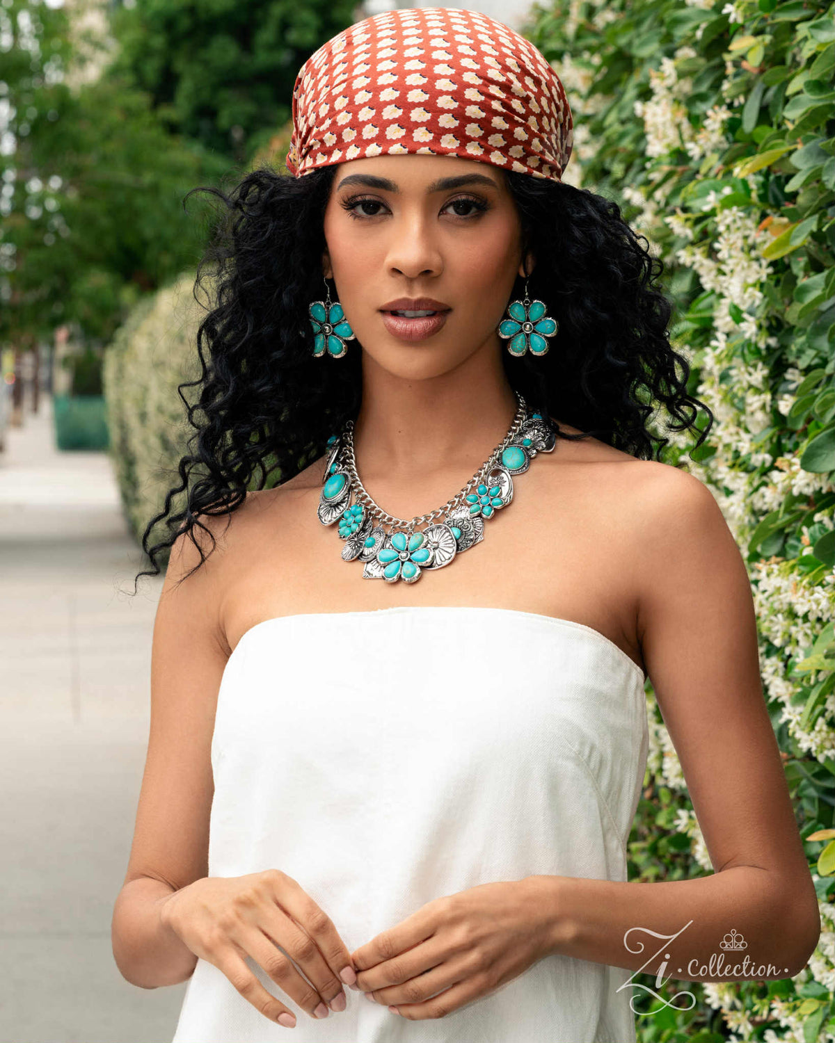 Down-to-Earth 2025 Zi Collection Necklace - Paparazzi Accessories stylized on model in casual dress - CarasShop.com - Paparazzi Jewelry by Cara Jewels