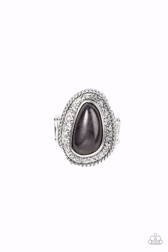 Downtown Desertscape Black Ring - Paparazzi Accessories
