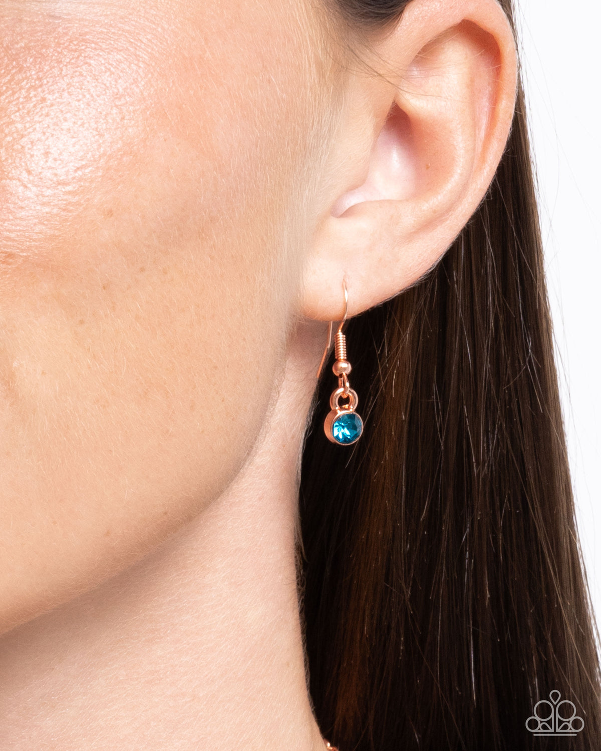 Dragonfly Deed Copper & Blue Rhinestone Necklace - Paparazzi Accessories - free matching earrings -CarasShop.com - Paparazzi Jewelry by Cara Jewels