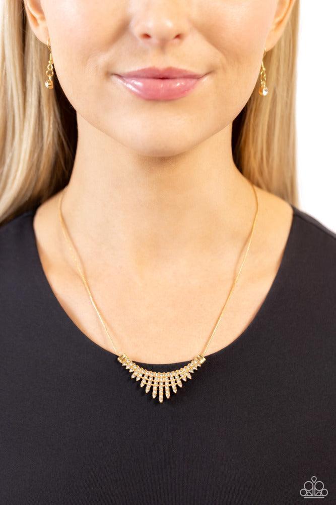 Dramatic Diadem Gold Necklace - Paparazzi Accessories