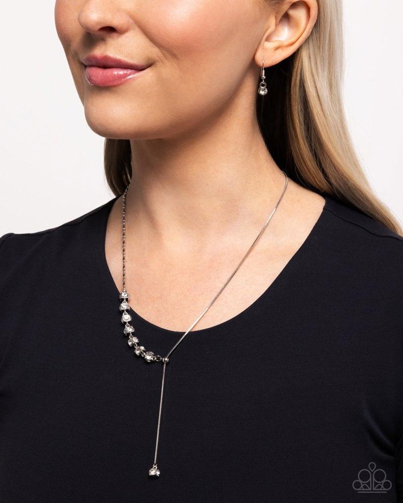 Drops of Dazzle White Necklace - Paparazzi Accessories