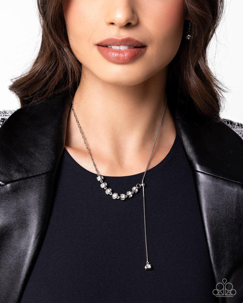 Drops of Dazzle White Necklace - Paparazzi Accessories