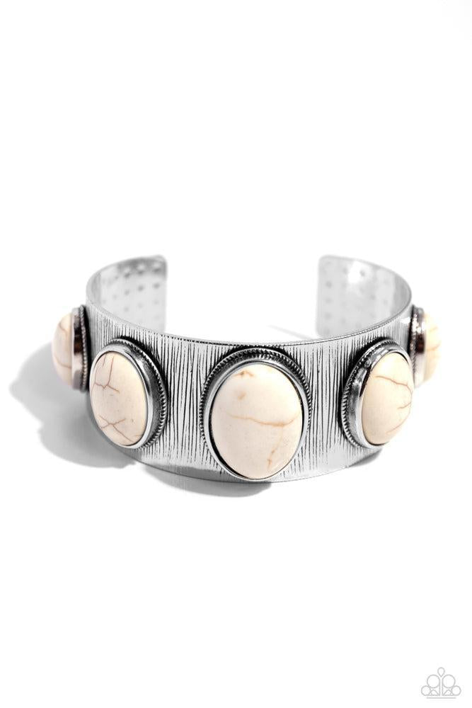 Earthy Echo White Bracelet - Paparazzi Accessories