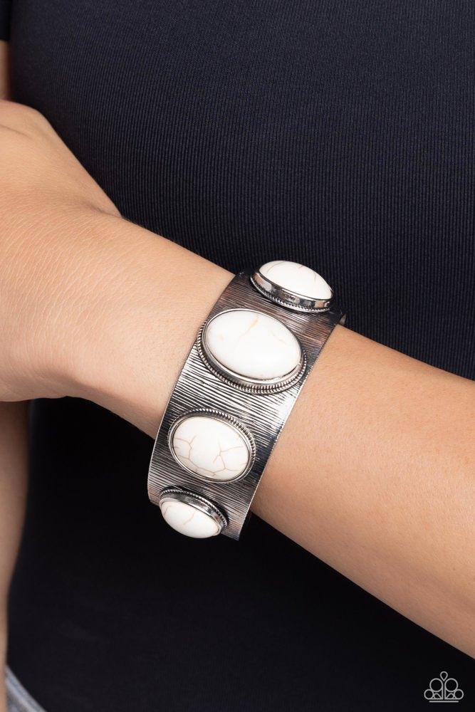 Earthy Echo White Bracelet - Paparazzi Accessories