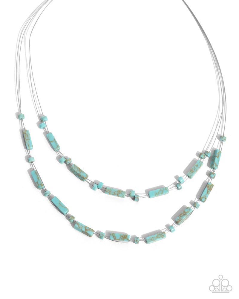 Earthy Extrovert Blue Necklace - Paparazzi Accessories