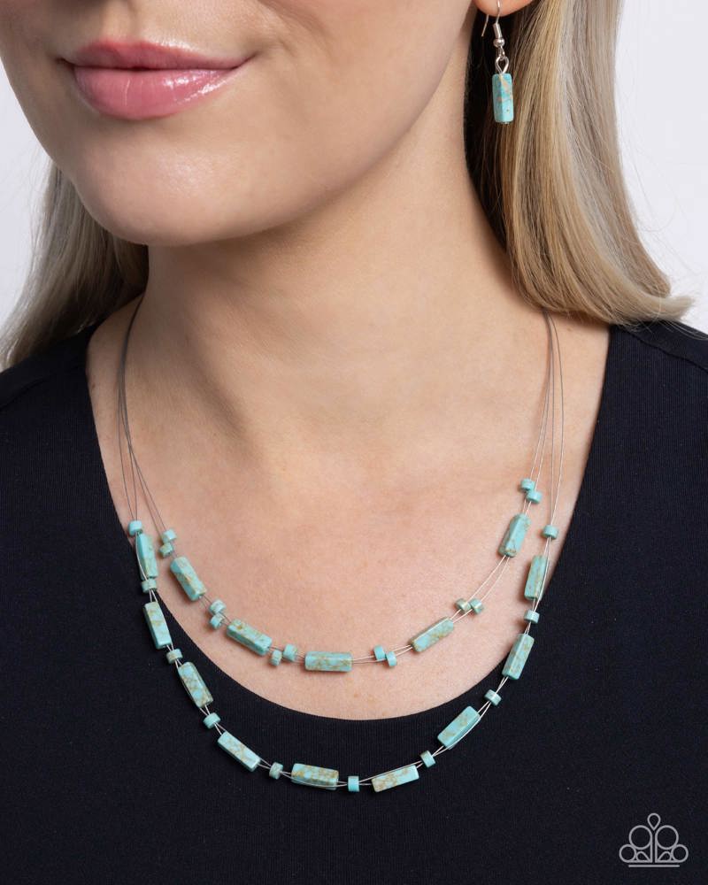 Earthy Extrovert Blue Necklace - Paparazzi Accessories