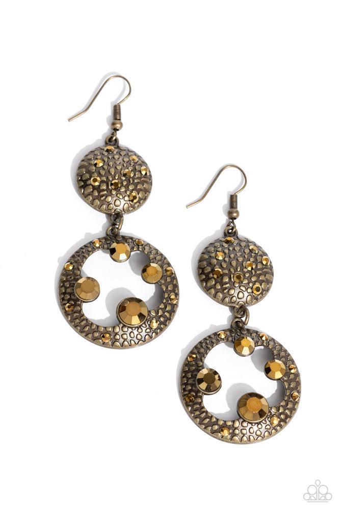 Eastern Entrada  Brass Earrings - Paparazzi Accessories