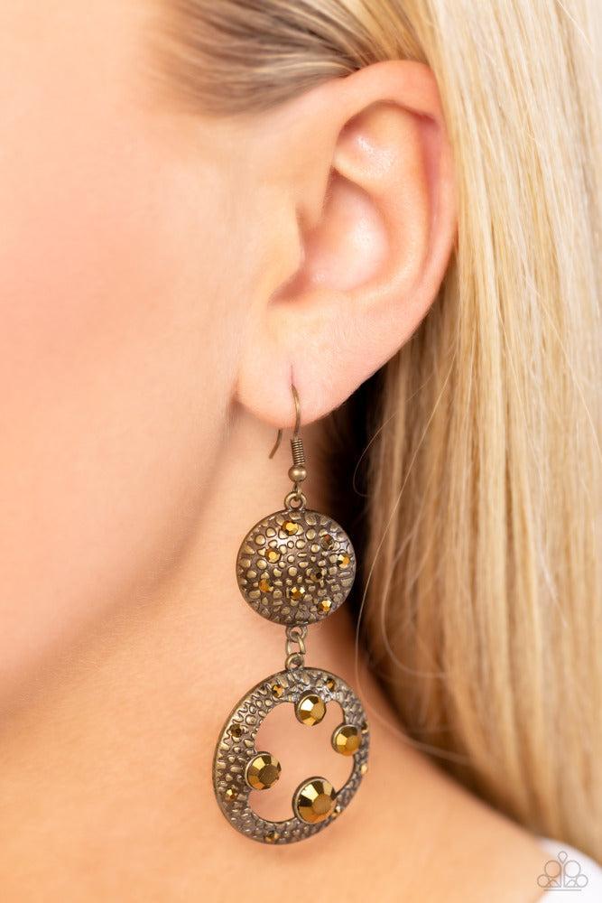 Eastern Entrada  Brass Earrings - Paparazzi Accessories