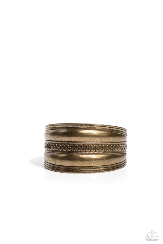 Egyptian Essence Brass Cuff Bracelet - Paparazzi Accessories