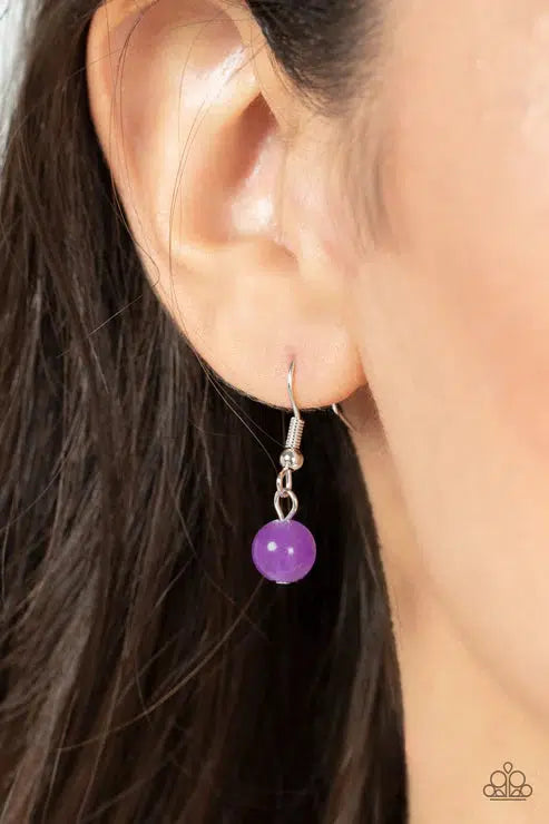 Elegantly Eclipsed Purple Necklace - Paparazzi Accessories - free matching earrings -CarasShop.com - Paparazzi Jewelry by Cara Jewels