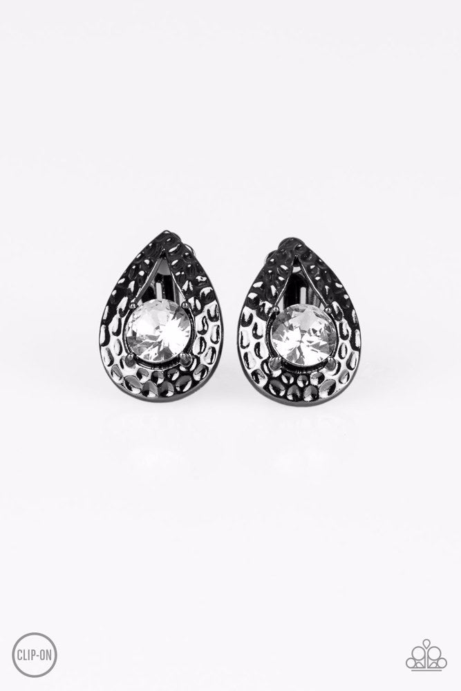 Elite Edge Black Clip-on Earrings - Paparazzi Accessories