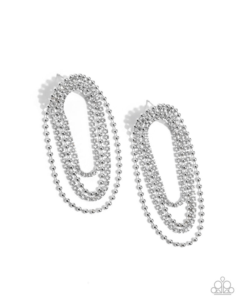 Endless Ease White Earrings - Paparazzi Accessories