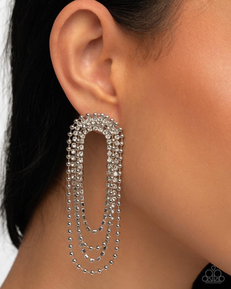 Endless Ease White Earrings - Paparazzi Accessories