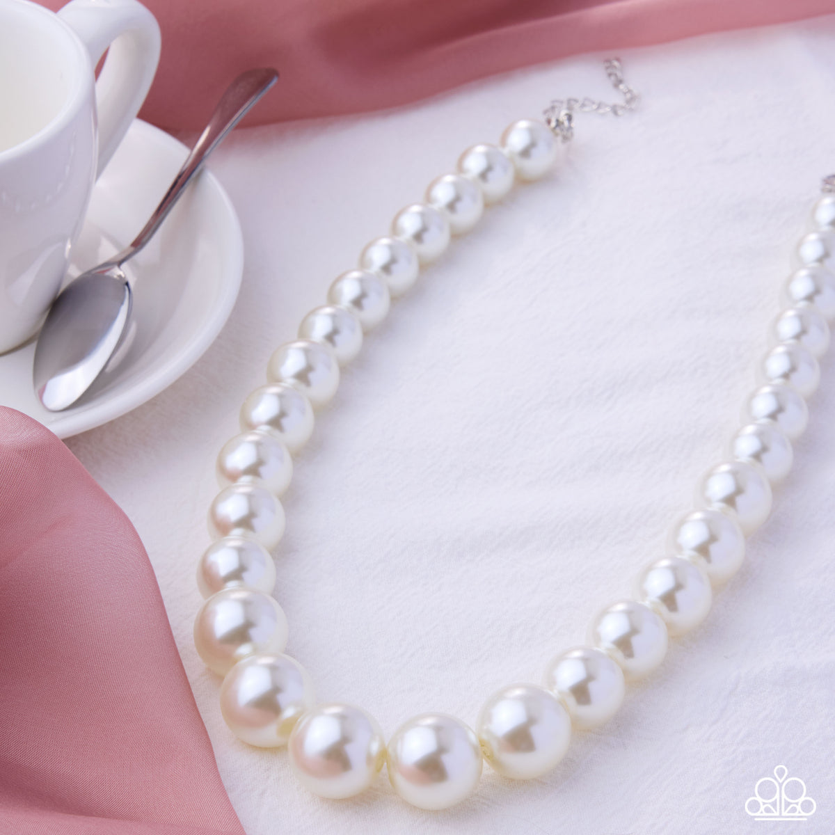 Eternal Empire White Pearl Necklace - Paparazzi Accessories