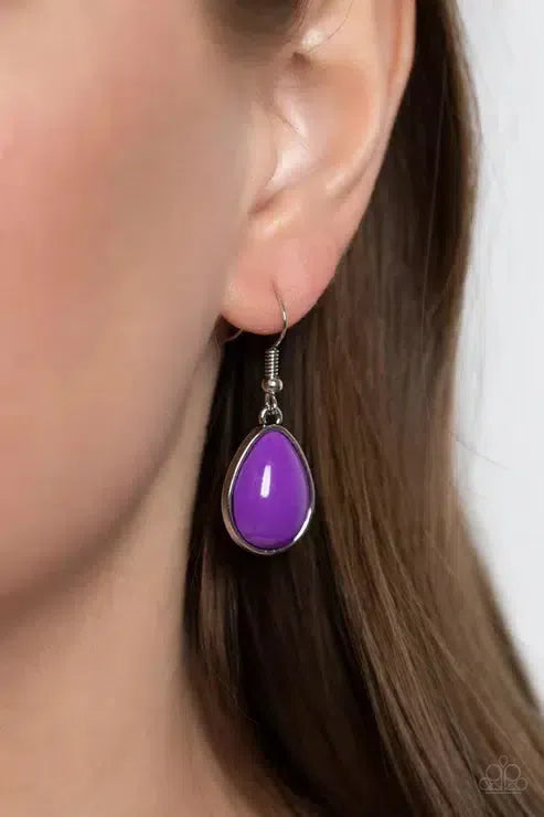 Ethereal Exaggerations Purple Necklace - Paparazzi Accessories - free matching earrings -CarasShop.com - Paparazzi Jewelry by Cara Jewels