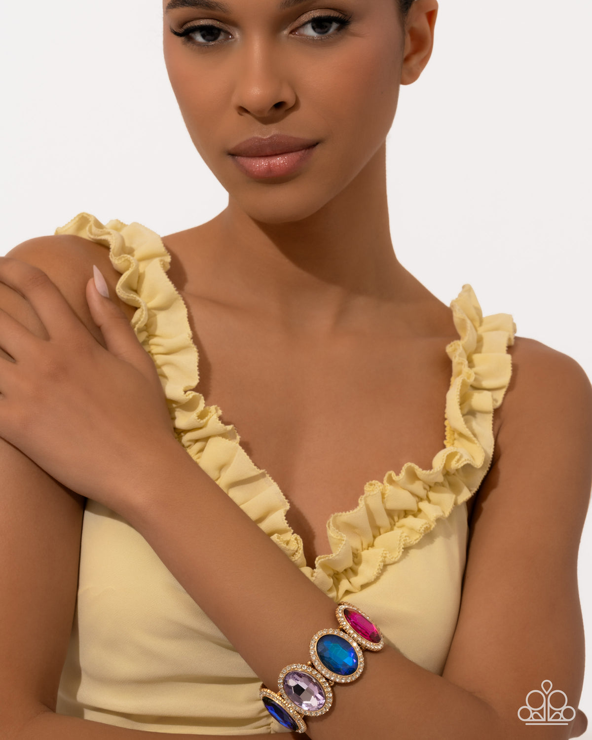 Everyday Elevation Multi Gem & Gold Bracelet - Paparazzi Accessories
