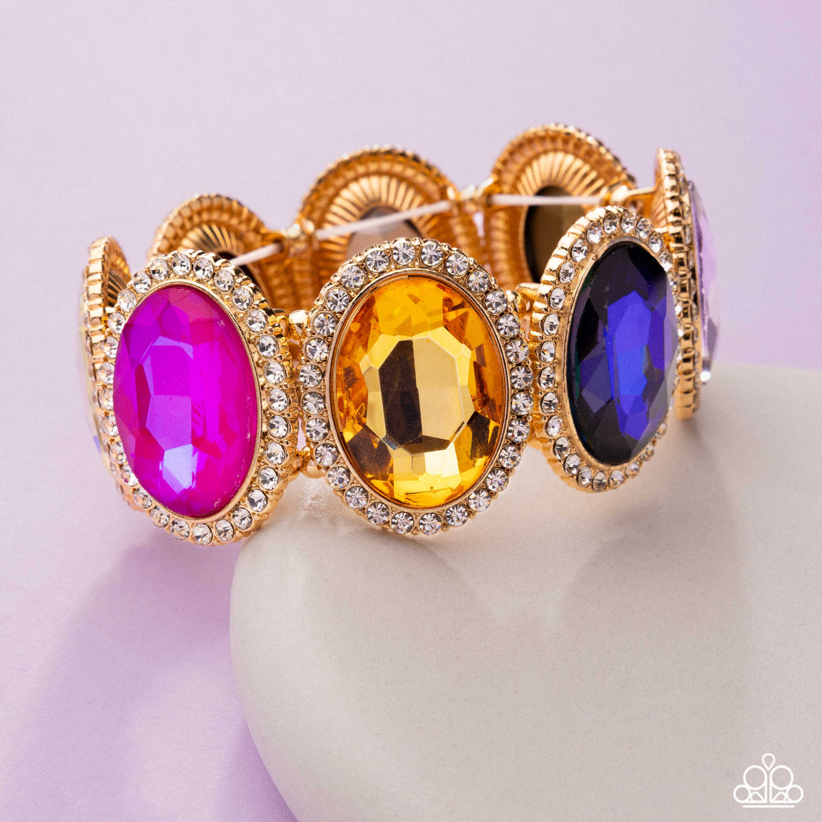 Everyday Elevation Multi Gem & Gold Bracelet - Paparazzi Accessories