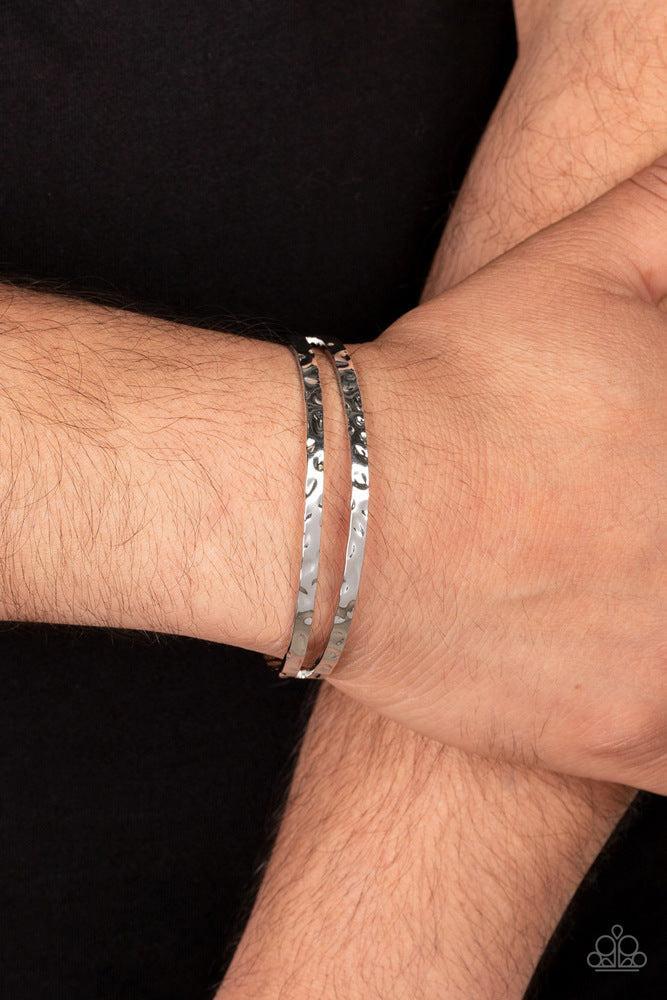 Excessive Edge Men's Silver Cuff Bracelet - Paparazzi Accessories