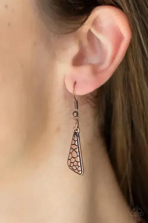 Extra Expedition Copper Necklace - Paparazzi Accessories - free matching earrings -CarasShop.com - Paparazzi Jewelry by Cara Jewels