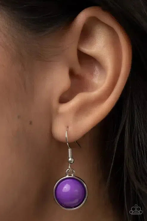 Eye of the BEAD-holder Purple Necklace - Paparazzi Accessories - free matching earrings -CarasShop.com - Paparazzi Jewelry by Cara Jewels