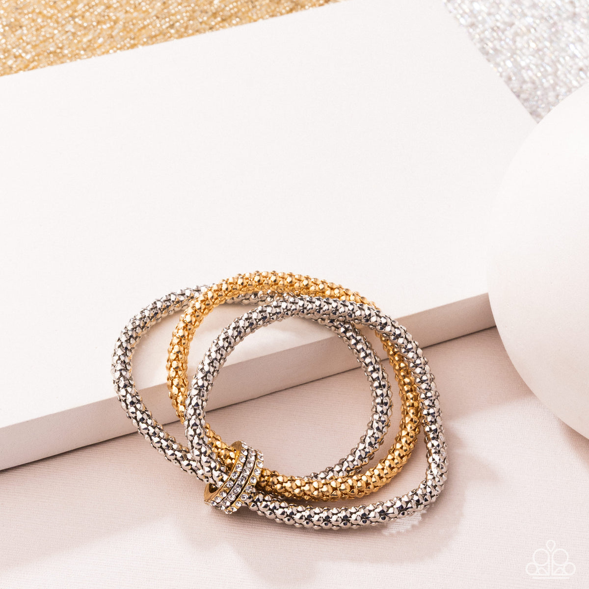 Faceted Facade Multi Silver & Gold Bracelet - Paparazzi Accessories