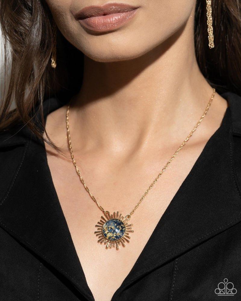 Fairytale Foil Blue Necklace - Paparazzi Accessories