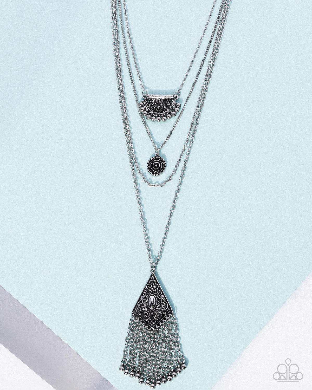 Faithful Filigree  Silver Necklace - Paparazzi Accessories