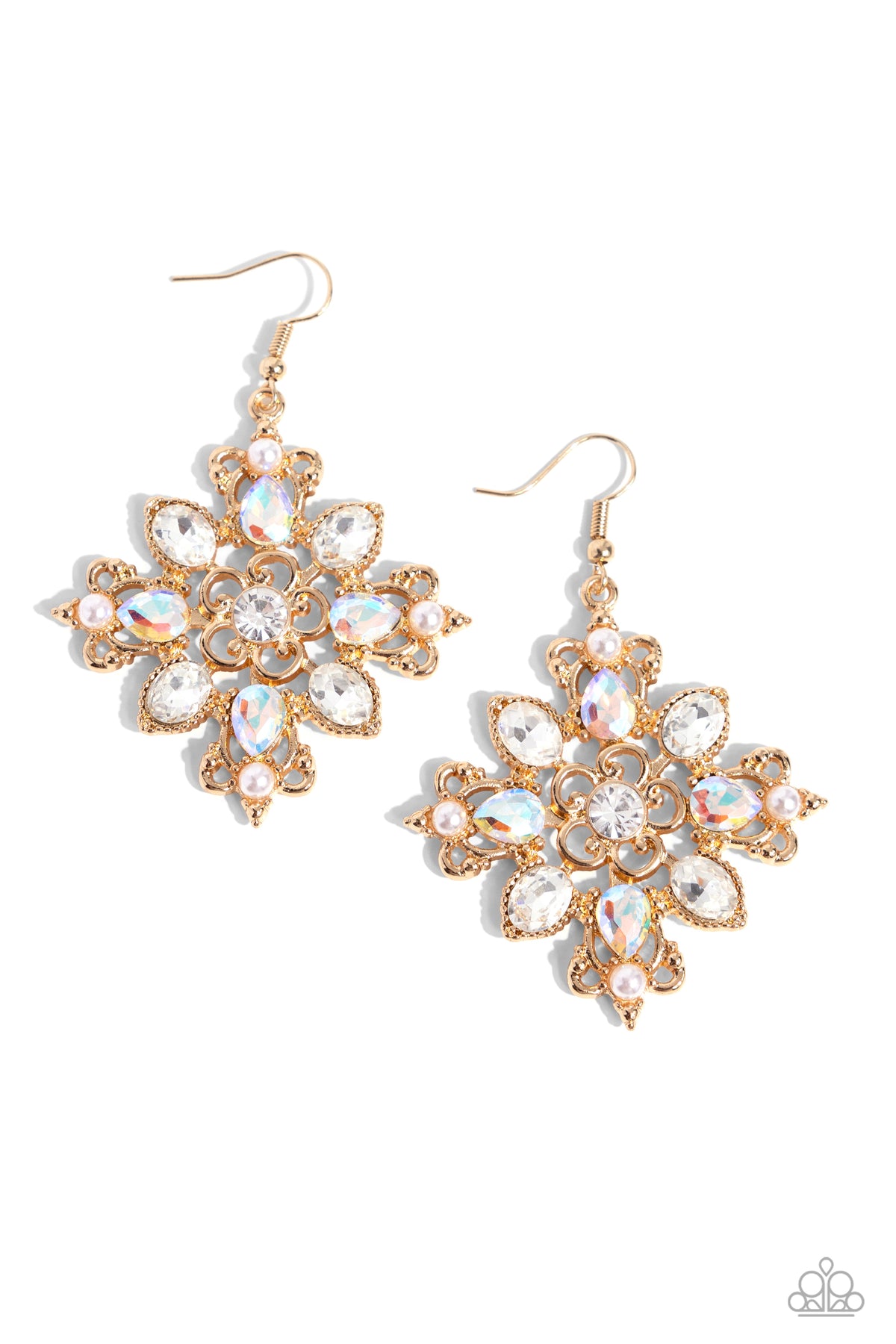 Fancy-Free Florals Gold Earrings - Paparazzi Accessories
