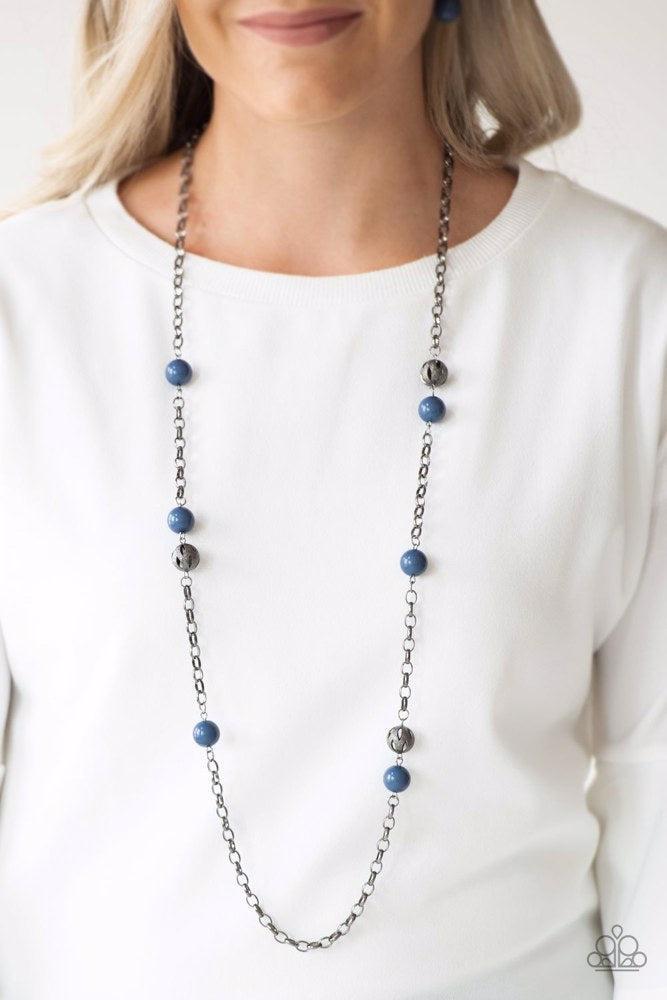 Fashion Fad Blue Necklace - Paparazzi Accessories