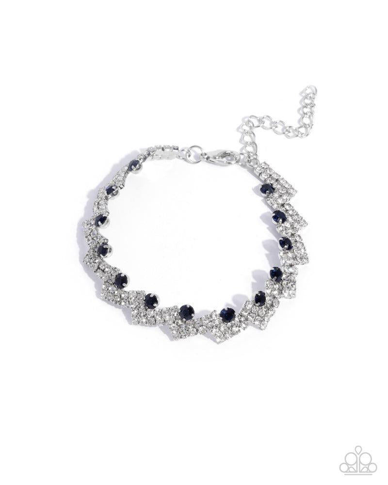 Fateful Finish Blue Bracelet - Paparazzi Accessories