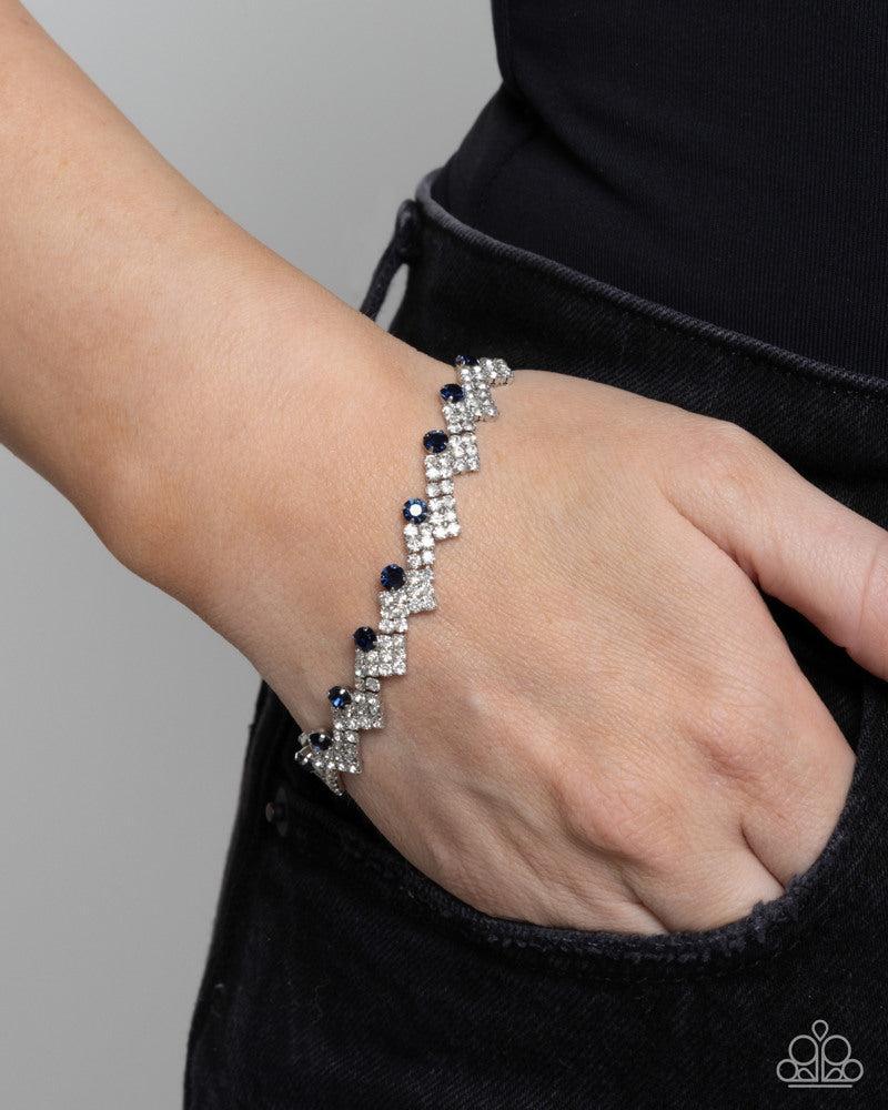Fateful Finish Blue Bracelet - Paparazzi Accessories