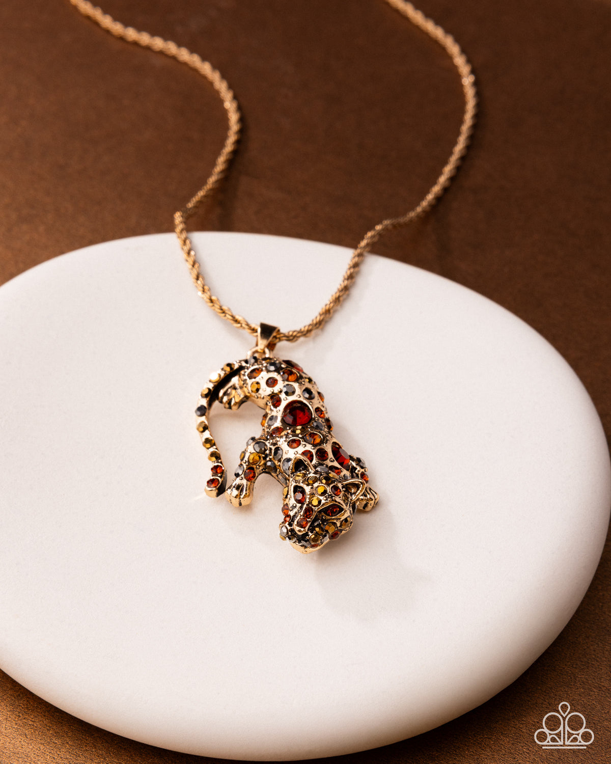 Ferocious Feline Gold & Rhinestone Necklace - Paparazzi Accessories