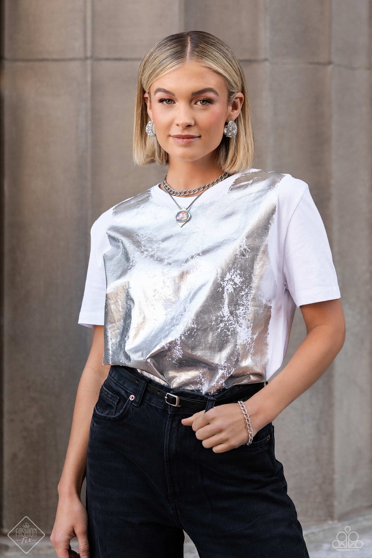 Fiercely Independent White Rhinestone Choker Necklace - Paparazzi Accessories