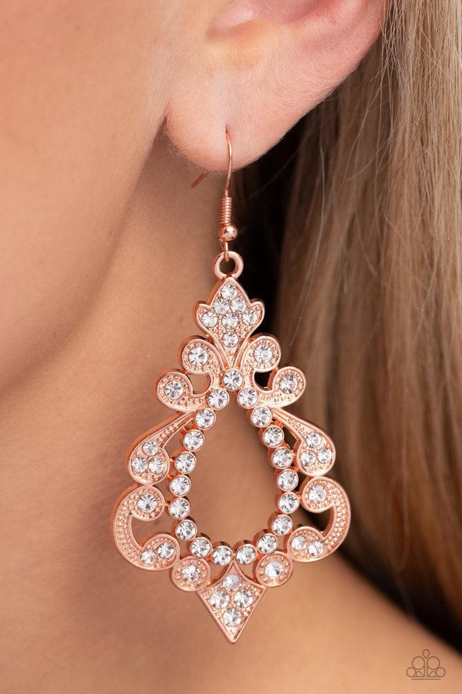 Fit for a DIVA Copper Earrings - Paparazzi Accessories