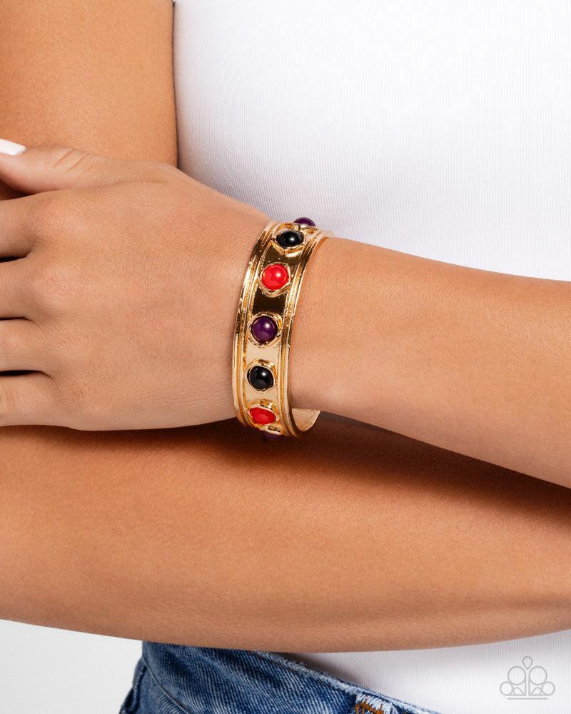 Fitted Fancy Purple Bracelet - Paparazzi Accessories