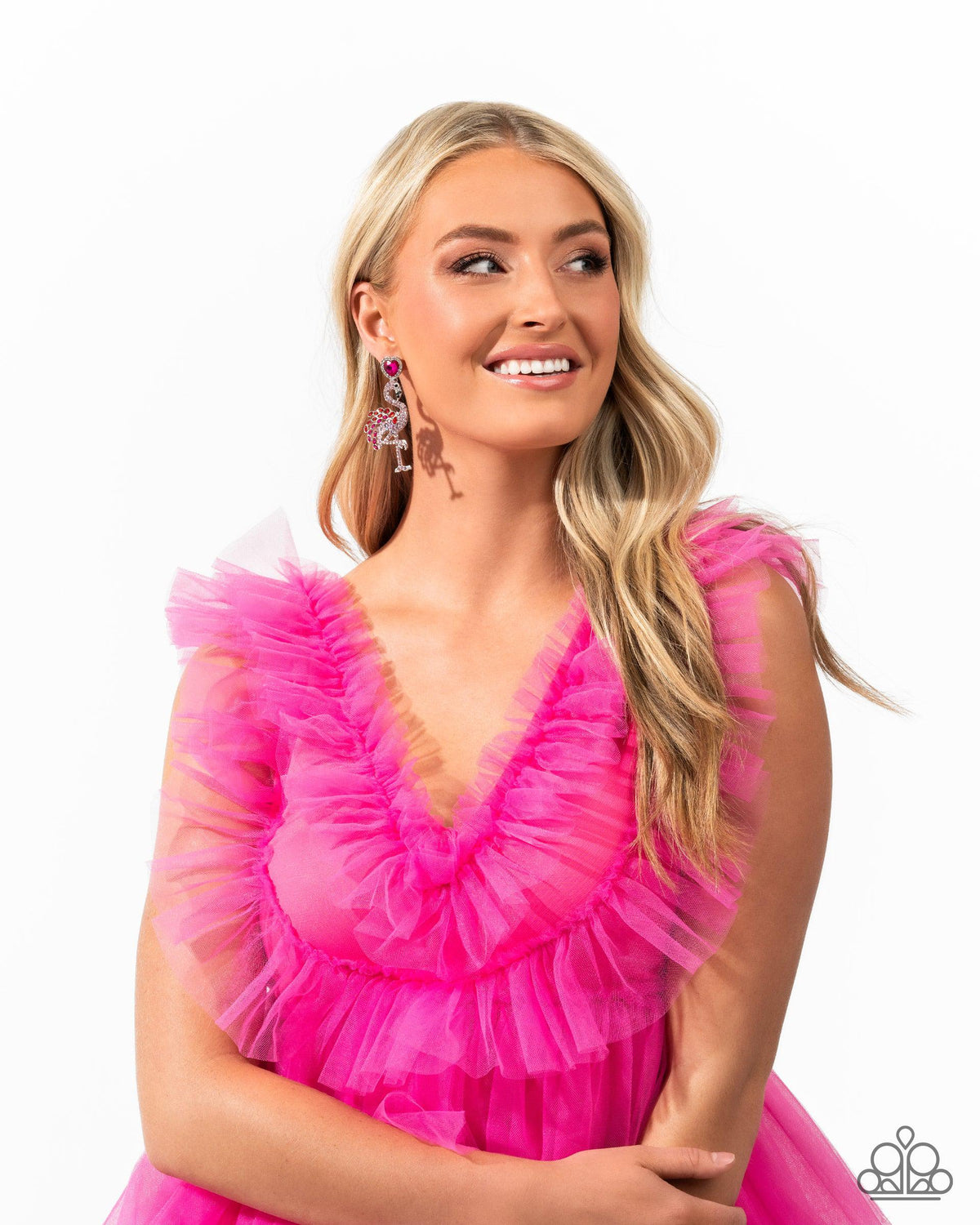 Flamingo Freestyle Pink Rhinestone Earrings - Paparazzi Accessories