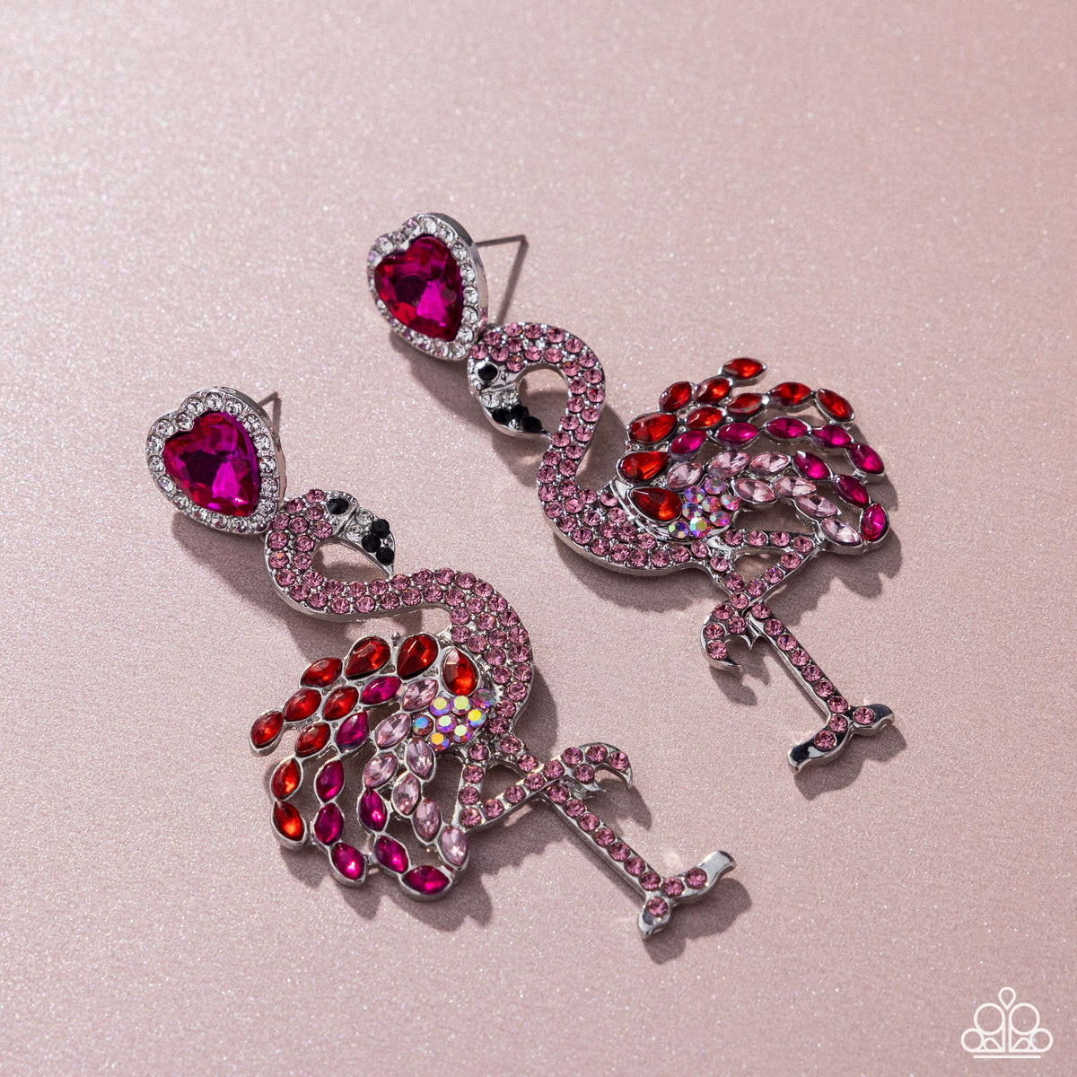 Flamingo Freestyle Pink Rhinestone Earrings - Paparazzi Accessories