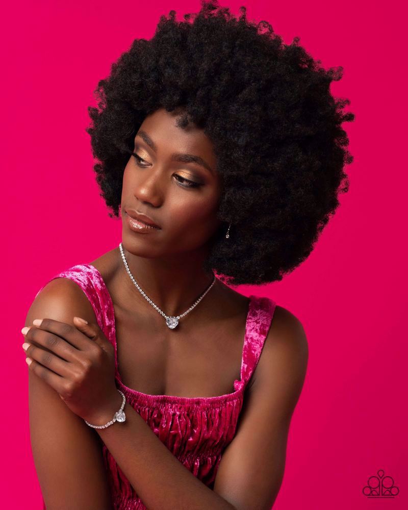 Flirty Fiance White Necklace - Paparazzi Accessories