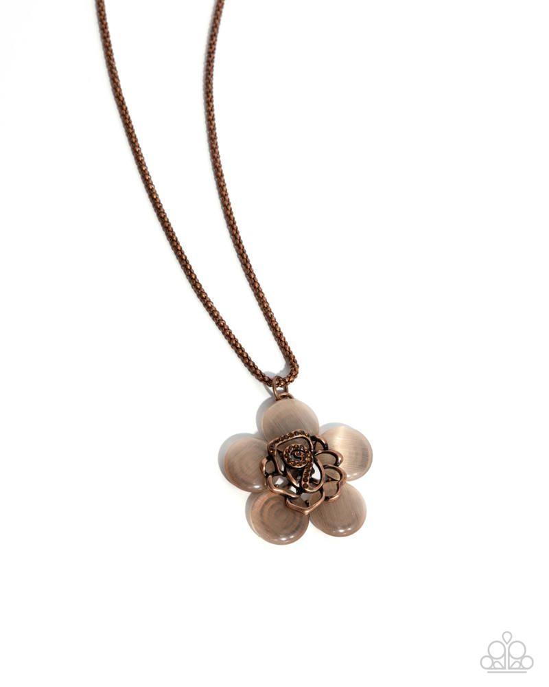Floral Freestyle Copper Necklace - Paparazzi Accessories